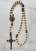 handmade heirloom quality cord rosary solid bronze and wood construction