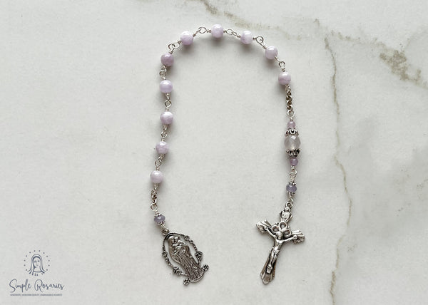 handmade, heirloom-quality, unbreakable chaplet cape amethyst, purple beads, solid sterling silver components and construction