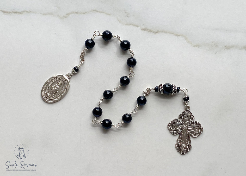 handmade heirloom quality unbreakable onyx chaplet sterling silver components