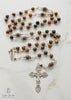 handmade, heirloom-quality, unbreakable wooden agate rosary, solid sterling silver construction