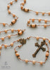 handmade, heirloom-quality, unbreakable, high end gemstone corniola shell rosary solid bronze construction