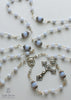 handmade, heirloom-quality, unbreakable, high end gemstone blue lace agate rosary solid sterling silver construction