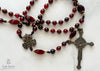 handmade heirloom quality cord rosary solid bronze and red horn construction