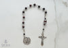 handmade, heirloom quality, unbreakable chaplet, mahogany tiger eye and solid sterling silver components