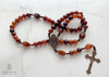 handmade heirloom quality cord rosary solid bronze and and horn construction