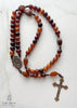 handmade heirloom quality cord rosary solid bronze and and horn construction